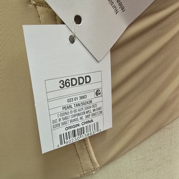 NWT Auden Lightly Lined Wireless Nursing Bra- Pearl Tan, 36DDD - Picture 7 of 9